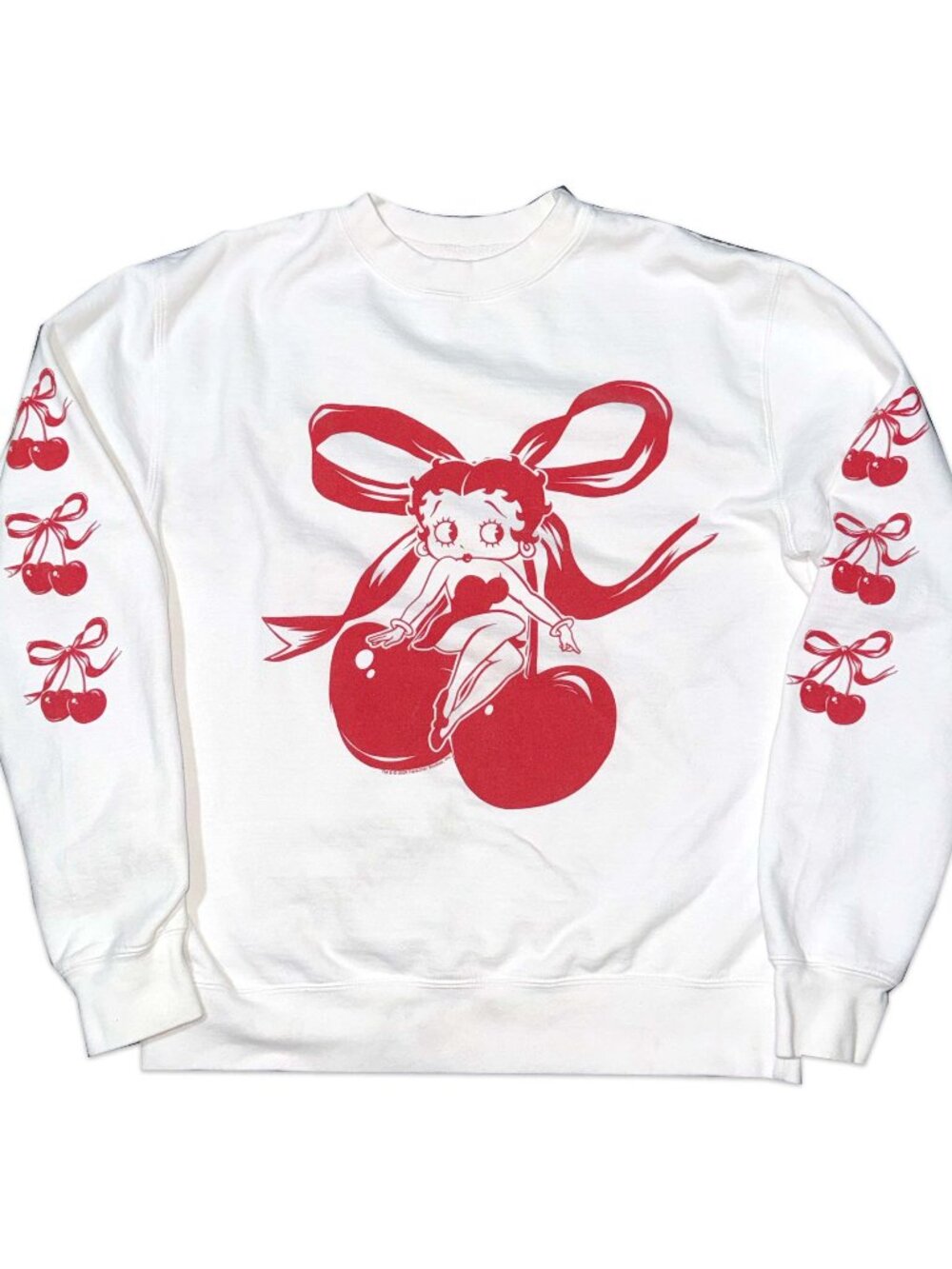Y2K Betty Boop white & red graphic crewneck sweatshirt ♡